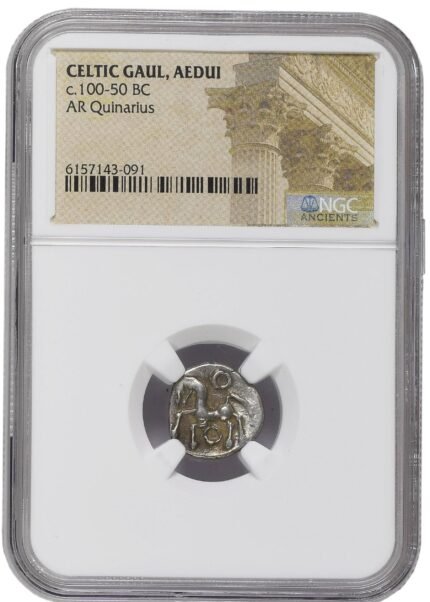 Celtic tribes in ancient Gaul, Quinarius NGC Slab(LG)