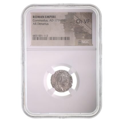 Roman Silver Denarius of Commodus (AD 177-192) NGC(CH-VF)