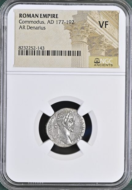 Roman Silver Denarius of Commodus (AD 177-192) NGC(VF)