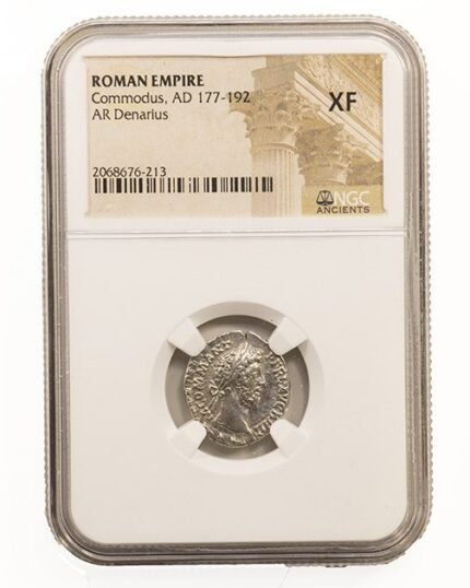 Roman Silver Denarius of Commodus (AD 177-192) NGC(XF)