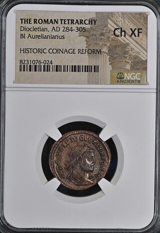 Roman AE Antoninianus of Diocletian (AD284-305) NGC(CH-XF)