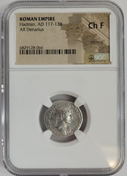 Roman Silver Denarius of Hadrian (AD 117-138) NGC(CH-F)
