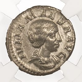 Julia Maesa Silver Denarius NGC Certified Slab(XF)
