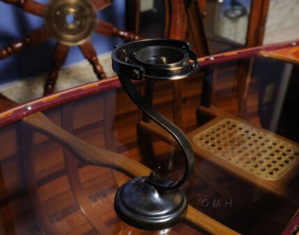 Gimbaled Compass on brass stand — view 2