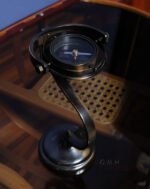 Gimbaled Compass on brass stand — view 3