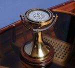 Gimbaled Compass on wood base — view 7