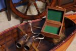 Binocular w leather overlay in wood box — view 3