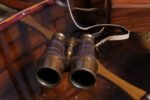 Binocular w leather overlay in wood box — view 5