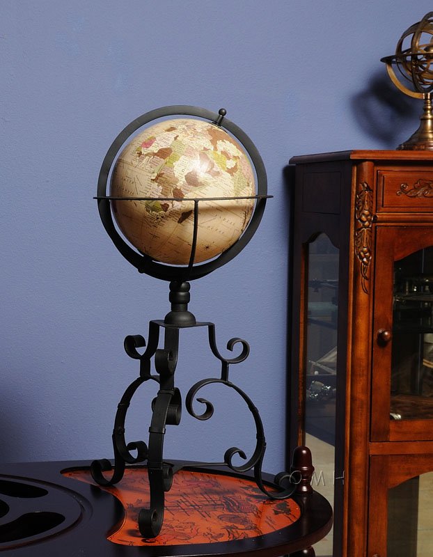 Globe on tristand — view 1 Globe on tristand — view 1