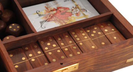 Wooden Game Set with Brass Goblet — view 2