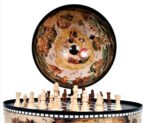 White Globe 13 inches with chess holder