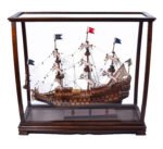 Display Case for Midsize Tall Ship Classic Brown