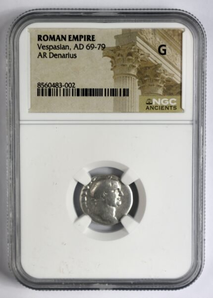 Vespasian Silver Denarii NGC Certified Slab(G)